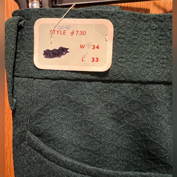 Vintage Edwards of California 100% Polyester Doubleknit Dk Green Trousers w/ Tag - Picture 3 of 12